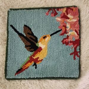 Hummingbird Accent Pillow with Multicolor Design